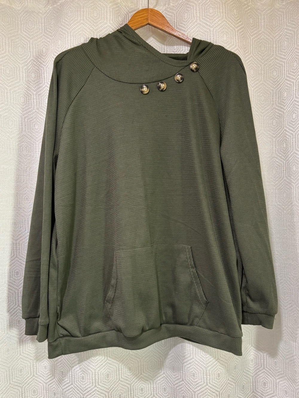 Olive Green Hooded Pullover